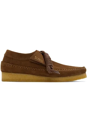Clarks Originals Men Shoes - Brown Suede Weaver Lace-Up Shoes
