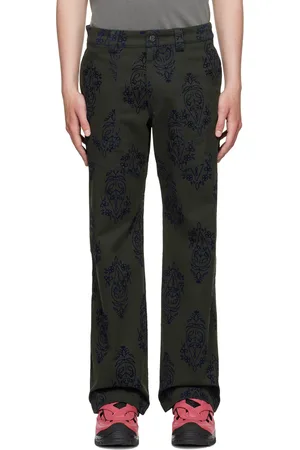 Paria Farzaneh Green Straight-Leg Jeans