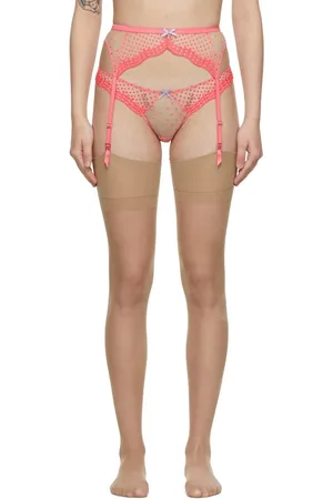 FLEUR DU MAL Pink Dotty Garter Belt