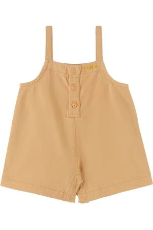 TINYCOTTONS Baby Orange Denim Dungarees