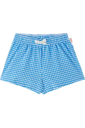 TINYCOTTONS Baby Swim Shorts - Baby Blue Vichy Swim Shorts