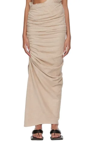SELASI SSENSE Exclusive Beige Cotton Midi Skirt