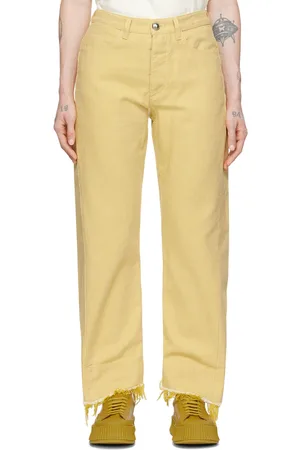 Jil Sander Yellow Raw-Cuff Jeans