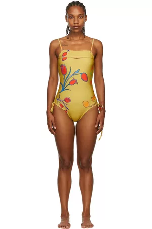 BARRAGÁN Women Swimsuits - SSENSE Exclusive Yellow Peeka One-Piece Swimsuit
