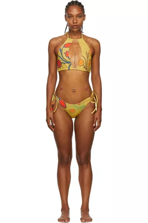 BARRAGÁN Women Bikinis - SSENSE Exclusive Yellow Ambra Bikini