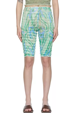 Constança Entrudo Women Shorts - Green Printed Shorts