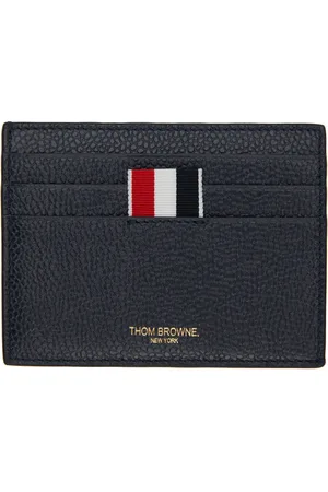Thom Browne Navy 4-Bar Card Holder