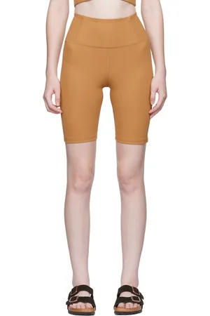 GIRLFRIEND COLLECTIVE Tan Rib High-Rise Run Shorts