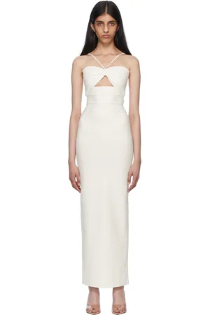 Hervé Léger White Recycled Rayon Midi Dress