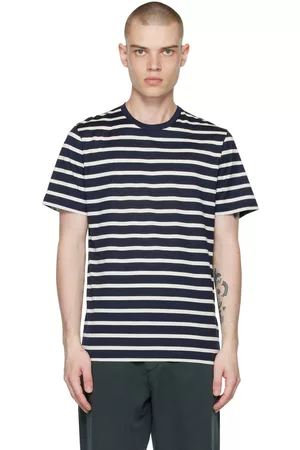 Sunspel Men T-shirts - Navy Classic Breton Striped T-Shirt
