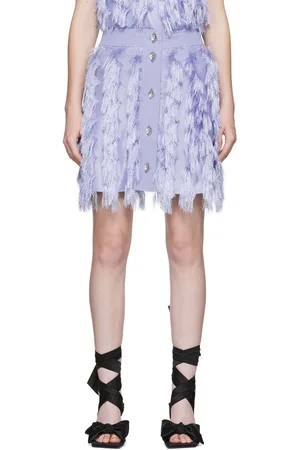 Ganni Purple Fringe Miniskirt