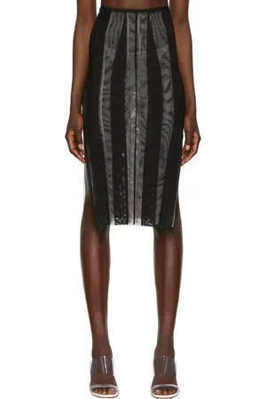 Kathryn Bowen Black Lingerie Midi Skirt