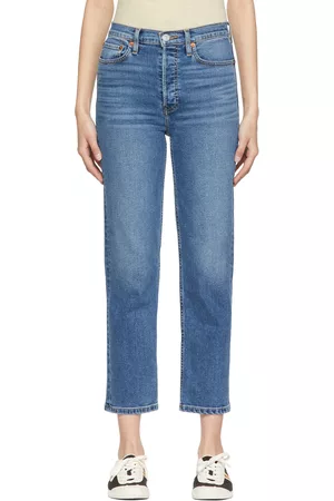 RE/DONE Women Jeans - Blue 70s Stove Pipe Jeans