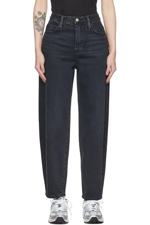 Frame Black Ultra High-Rise Barrel Jeans