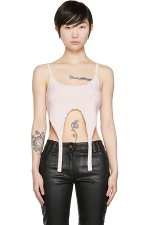 Balmain Pink Viscose Tank Top