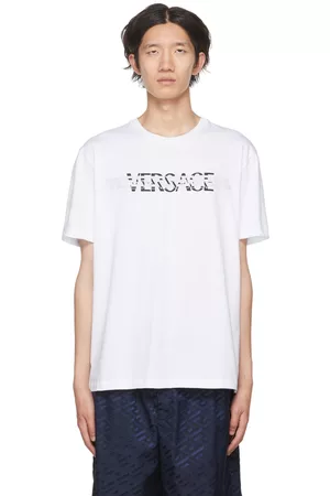 VERSACE Men T-shirts - White La Greca T-Shirt