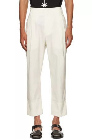 3.1 Phillip Lim Men Pants - White Double Pleat Trousers