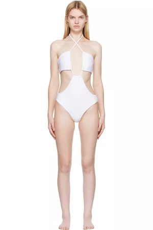 ROSETTA GETTY Women Swimsuits - White Recycled Nylon One-Piece Swimsuit