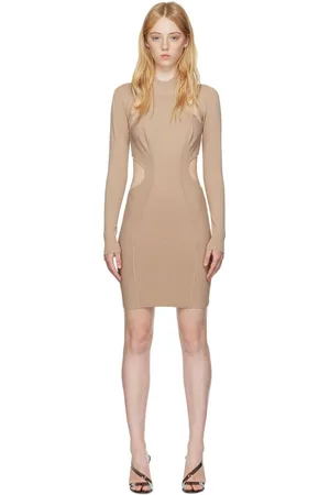 Hervé Léger Beige Ottoman Minidress