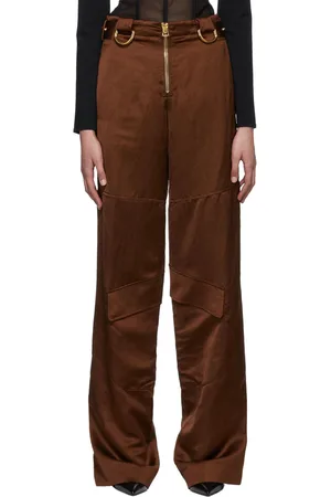 Tom Ford Brown Satin Cargo Pants