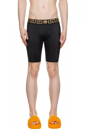 VERSACE Men Shorts - Black Greca Border Shorts