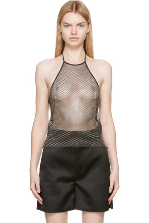 Ami Black Rhinestone Fishnet Tank Top