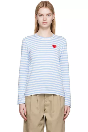 Comme des Garçons White & Heart Patch Long Sleeve T-Shirt