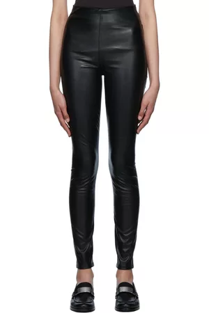 RAG&BONE Women Leather Pants - Black Nina Trousers