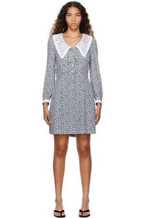 Rokh Navy Daisy Minidress