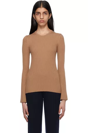 Chloé Women Jumpers - Brown Ribbed Sweater
