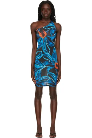 Louisa Ballou Blue Plunge Minidress