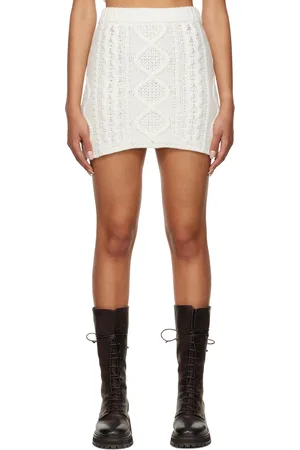 Rokh Off-White Nylon Miniskirt