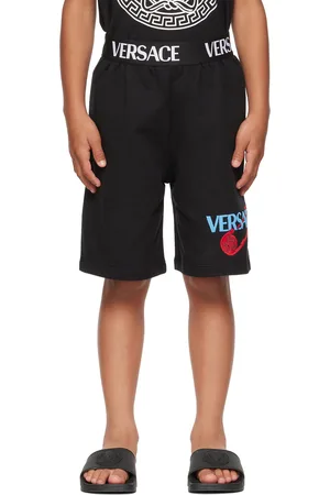 VERSACE Kids Black Logo Shorts