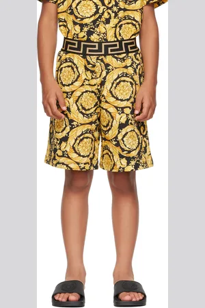 VERSACE Kids Black Barocco Shorts