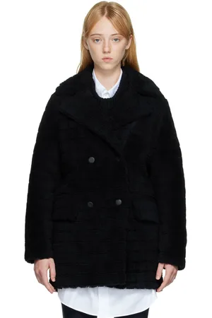 YVES SALOMON Black Double-Breasted Jacket