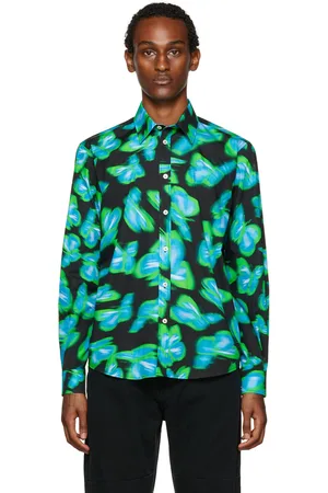 Msgm & Blue Printed Shirt