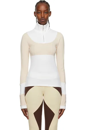 Kijun White & Beige Half-Zip Sweater