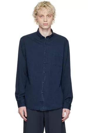 Sunspel Men Denim - Blue Buttoned Denim Shirt