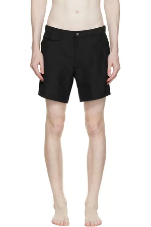 Sunspel Men Swim Shorts - Black Tailored Swim Shorts