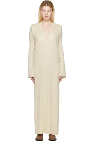 Frenckenberger SSENSE Exclusive Off-White Deep V Maxi Dress