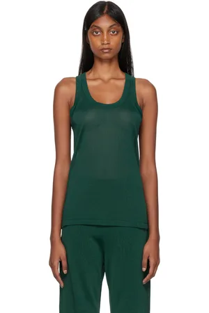 STUDIO NICHOLSON Green Flor Tank Top