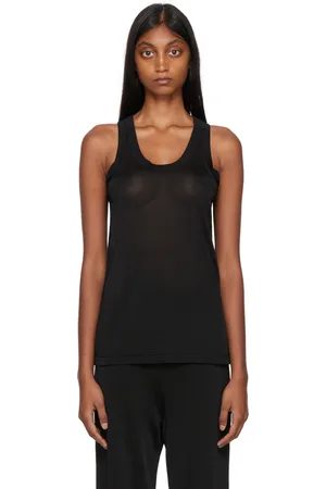 STUDIO NICHOLSON Black Flor Tank Top