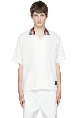 Paul Smith White Knitted Collar Shirt