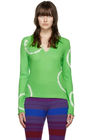THE ELDER STATESMAN Green Tie-Dye Polo