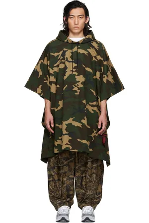 LU’U DAN Green Camo Poncho Coat