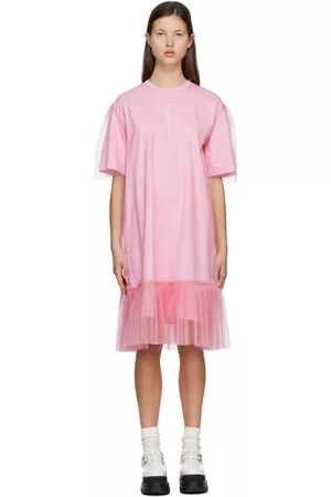 Msgm Women Party Dresses - Pink Tulle Overlay Dress
