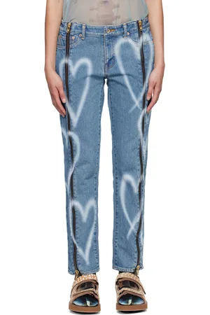 DOUBLET Blue Zip-Up Jeans