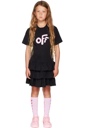 OFF-WHITE Kids Black Rounded Hybrid Dress