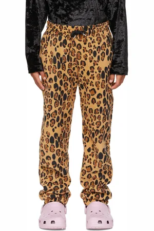 Mini Rodini Kids Brown Leopard Fleece Trousers