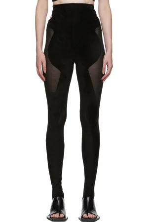 DION LEE Black Chenille Intarsia Leggings